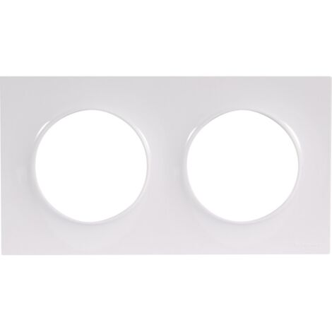 Schneider S520704 – Odace Styl Plate White 2 horizontale/vertikale Pfosten, Achsabstand 71 mm