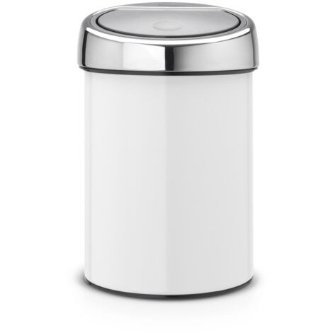 Brabantia 364488 Abfallbehälter 3 L Rundum Kunststoff, Edelstahl Metall, Weiß (1/4)