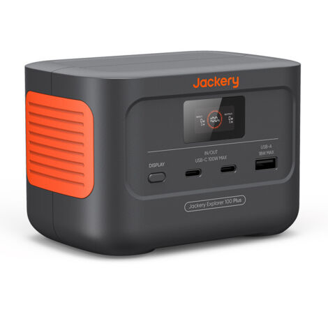 Jackery Explorer 100 Plus, 99 Wh Tragbare Powerstation mit LiFePO4 Akku mit 128 W Ausgang, handtellergroßer Back-up-Akku für Geschäftsreisen und Erkundungen im Freien