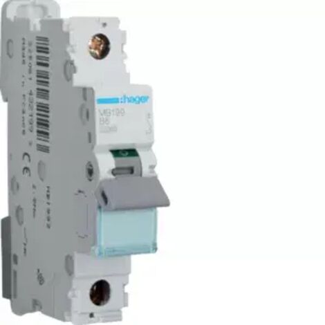 Hager MB199 B-type Leitungsschutzschalter 1P 6A Grau Compact (1/2)