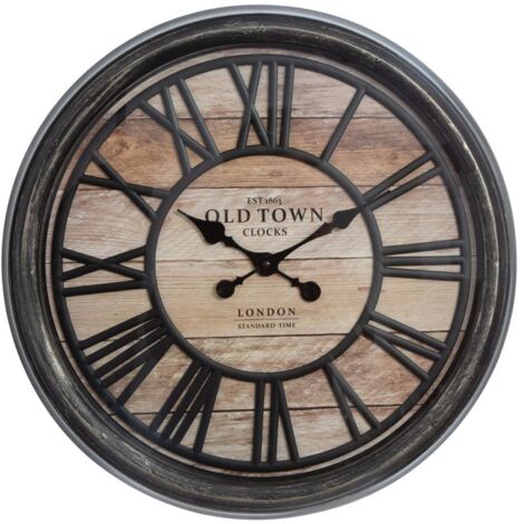 Wanduhr 3D mit römischen Zahlen, Ø 50 cm, schwarz