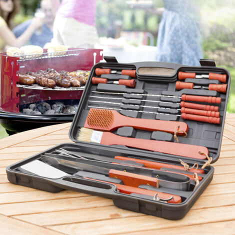 InnovaGoods Barbecase schwarze Werkzeugkoffer 18 Stück Grillzubehör (1/5)