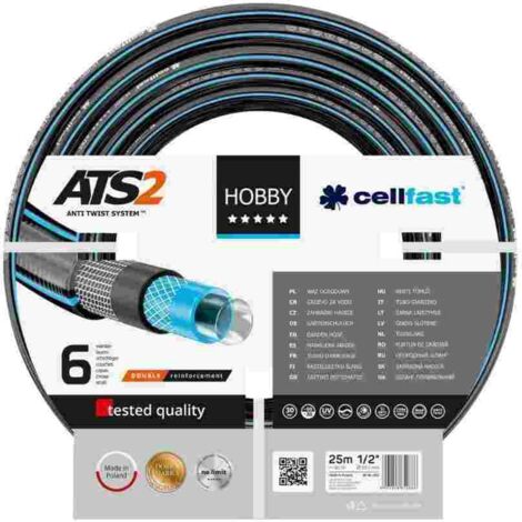 Cellfast Hobby Ats2 Schwarz Gartenschlauch 25m 25mm