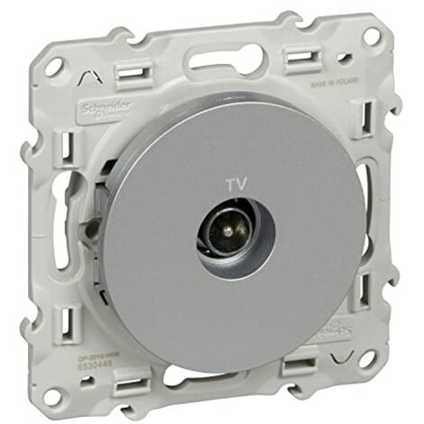 TV Ausgang Odace Aluminium Grau Schneider Electric
