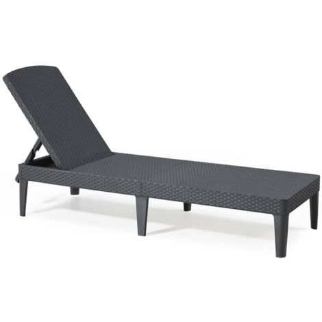 Keter Jaipur Liegestuhl Graphit Rattan-Optik
