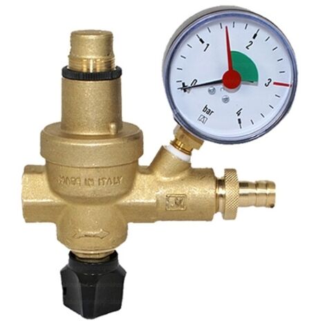 AFRISO Füllarmatur FAM G1/2", Messing, mit Manometer 0/4 bar (1/2)