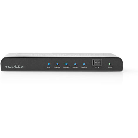 Hdmi splitter 4 port anschlusse hdmi ingang 4x hdmi output 4k60hz 18 gbps metall antracit 387 (1/5)