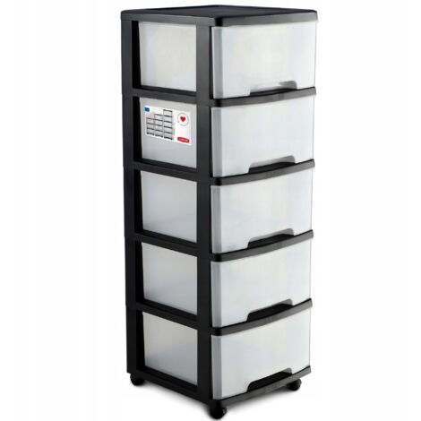 CURVER Regalkorb, Plastik, Schwarz, 37 x 39 x 100