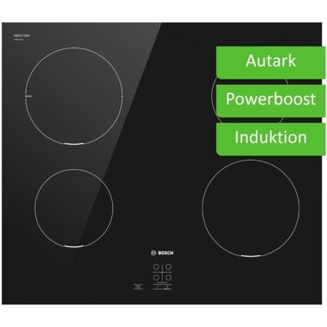 Bosch – Induktionskochfeld 60 cm – 4 Brenner – 4600 W – flache Oberfläche – PowerBoost für ultraschnelles Erhitzen – schwarz (1/5)