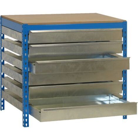Lagerräumung - SimonRack - Werkbank 6 Schubladen 842x910x610mm Blau Belastung 400Kg - BT5 BOX 900