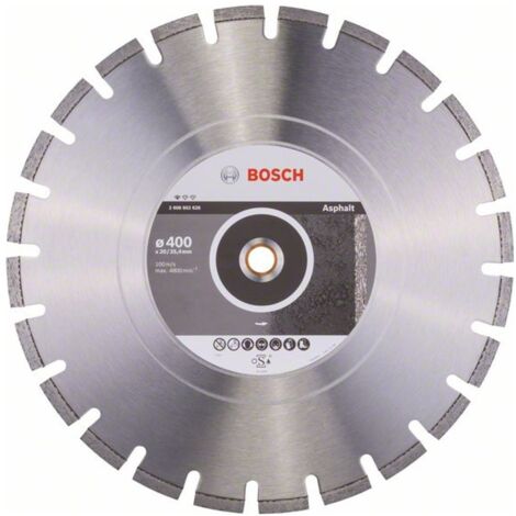 Bosch Diamanttrennscheibe Standard for Asphalt, 400 x 20/25,40 x 3,6 x 8 mm -2608602626