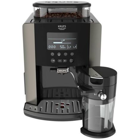 Krups Quattro Force Arabica Latte EA819E - 15 Bar Superautomatische Kaffeemaschine, LCD-Display, Milch- und Getränkeindividualisierungsprogramme, professionelles Metallmahlwerk, Reinigungsmodus, Milch (1/5)