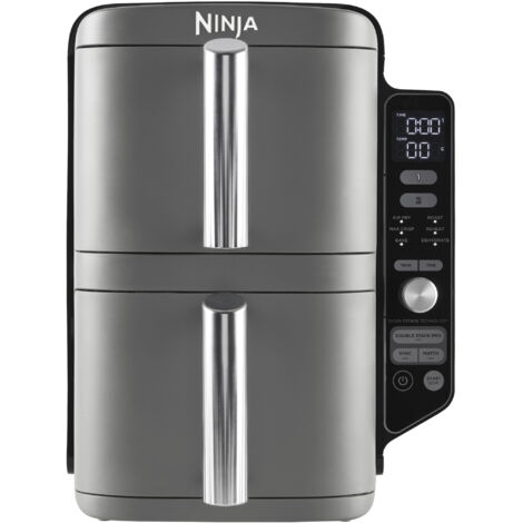 Ninja SL400EU Vertikale Heißluftfritteuse mit Doppelschublade, 9,5 l, 2470 W, Schwarz