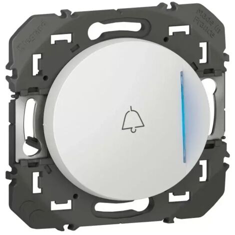 Legrand Dooxie 600018 Poussoir voyant lumineux et marquage sonnette Dooxie 1 poste - 6A - 250V - Blanc