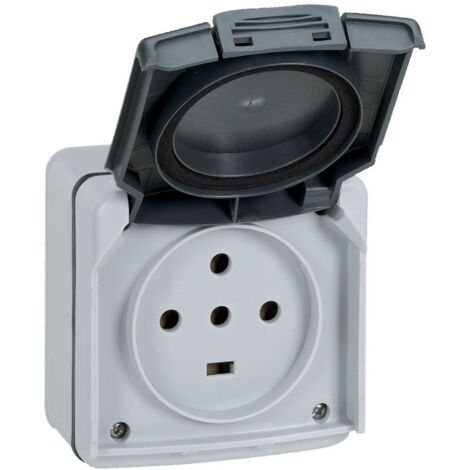 Legrand Plexo Komplettsteckdose wasserdicht Grau IP55