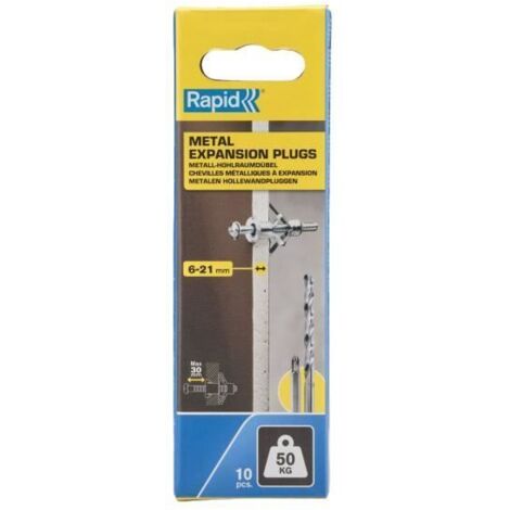 Blisterpackung mit 10 Stück Metallspreizdübeln ø13x52 Schraube m6x63 5001553 rapid