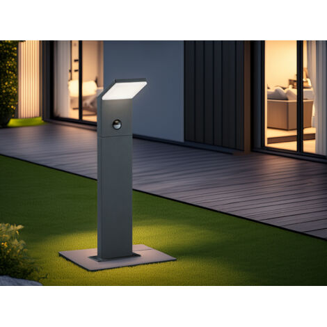 Trio – LED Pollerleuchte PEARL mit Bewegungsmelder – Höhe 50cm – 900 Lumen warmweiß – IP54 wetterfest – für Gartenwege und Einfahrten (1/5)