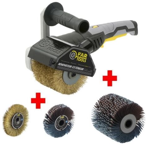 FARTOOLS PACK REX120C EXTERIOR RESTAURER + PRÄZISIONSDRAHTBÜRSTE + PRÄZISIONSSCHLEIFSTREIFENBÜRSTE
