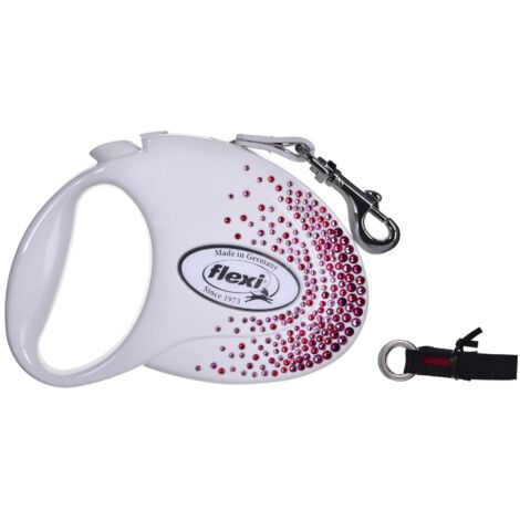 Flexi Glam Splash Hundeleine mit Rollmechanismus Weiß 5 m