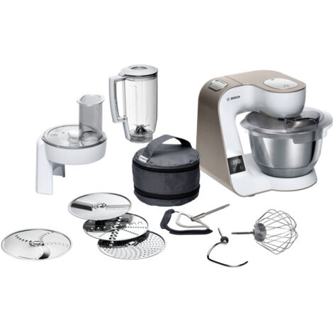 Bosch HomeProfessional MUM5XW20, Küchenmaschine ,weiß/champagner, integrierte Waage