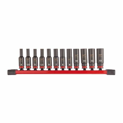 MILWAUKEE SHOCKWAVE SCHLAGNUSS-SATZ 1/4'' LANG 12 TLG. AUF SCHIENE TECHTRONIC INDUSTRIE (11070)