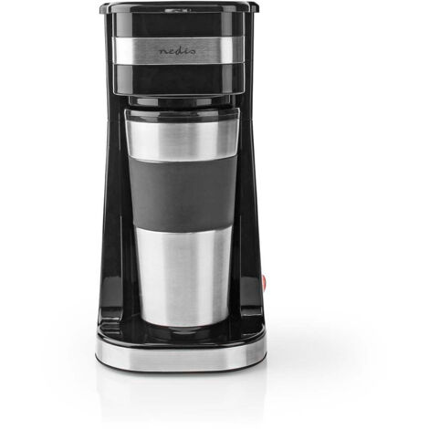 Nedis KACM300FBK Kaffeemaschine schwarz und silber kompakt 0,4L (1/5)