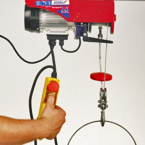 DEDRA Elektrische Seilwinde 550 W – Hubkraft bis zu 250 kg mit Umlenkrolle (1/4)