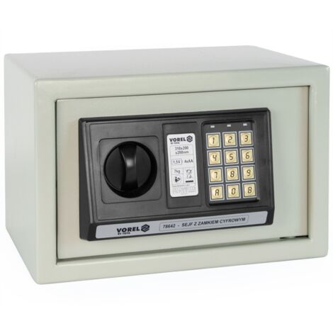 Vorel Elektronischer Safe Grau 14x30,6x19,6 cm (1/5)