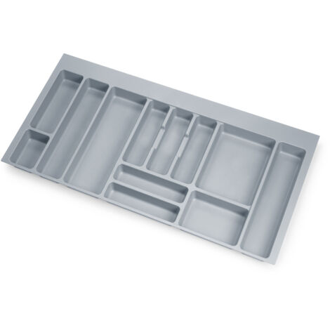 Emuca Optima Besteckhalter für Universalschublade, 1.000-mm-Modul, Kunststoff, Grau