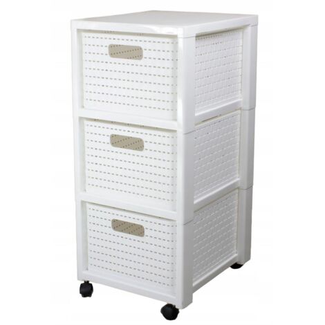 Rotho Country Regal weiß mit 3 geräumigen Schubladen