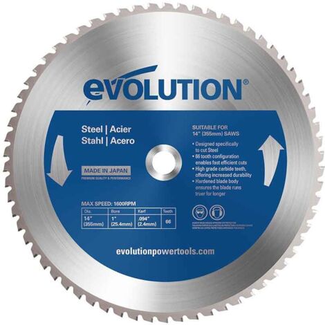 Hartmetallklinge für Stahl, 355 mm Durchmesser EVOLUTION