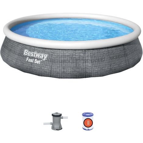 Bestway Fast Set Selbstaufstellendes Schwimmingpool Grau 396x84 cm