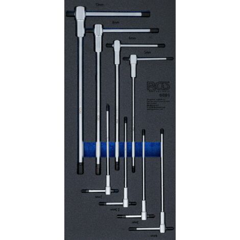 BGS 6081 Werkstattwageneinlage 1/3 Schraubendreher Satz mit T-Gleitgriff, Innensechskant, 2 - 10 mm