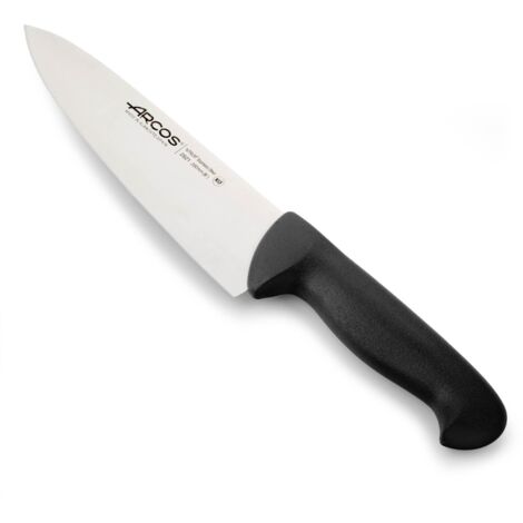 Kochmesser  Arcos Farbe - Prof  292125 Edelstahl Nitrum und mango ergonomische schwarze Polypropylenklinge und 20 cm Klinge, Vitrine