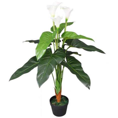 Kunstpflanze mit Topf Calla-Lilie 85 cm Weiß