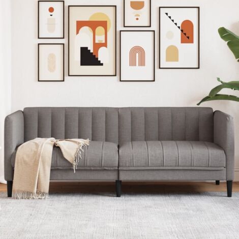 vidaXL 2-Sitzer Sofa Taupe Stoff