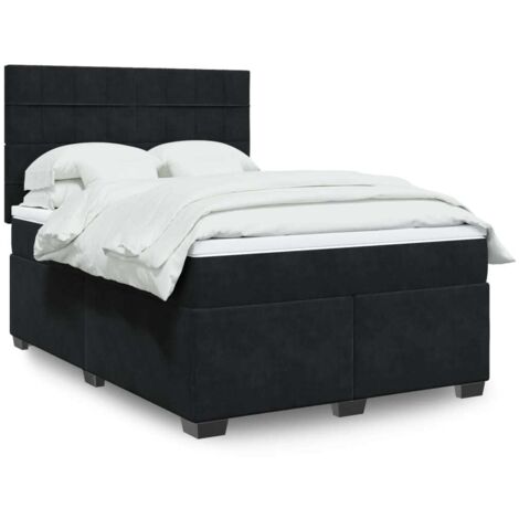 Boxspringbett mit Matratze Schwarz 160x200 cm Samt vidaXL