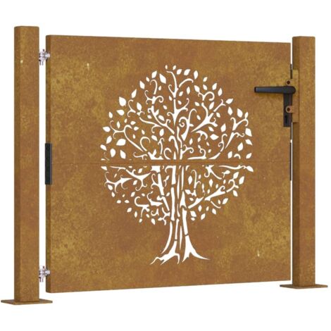 Gartenportal 105x80 cm Cortenstahl Baumdesign