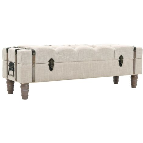 vidaXL Aufbewahrungsbank Massivholz und Stahl 111 x 34 x 37 cm