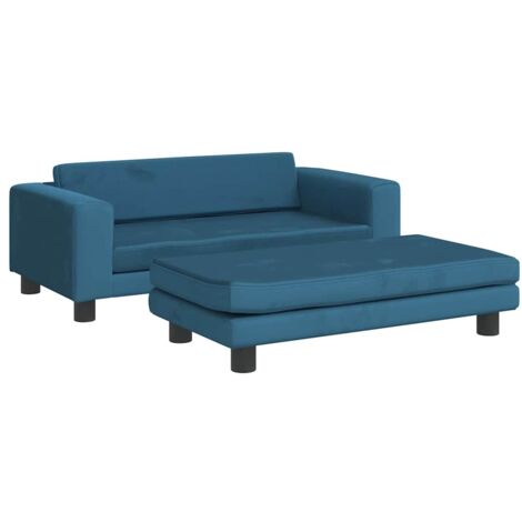 vidaXL Dog Bed with Extension Blue 100x50x30 cm Velvet