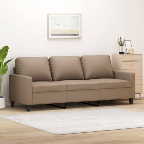 vidaXL 3-Sitzer Cappuccino 180 cm Kunstleder