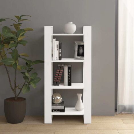 vidaXL Bücherregal Weiß 60x35x125 cm Massivholz