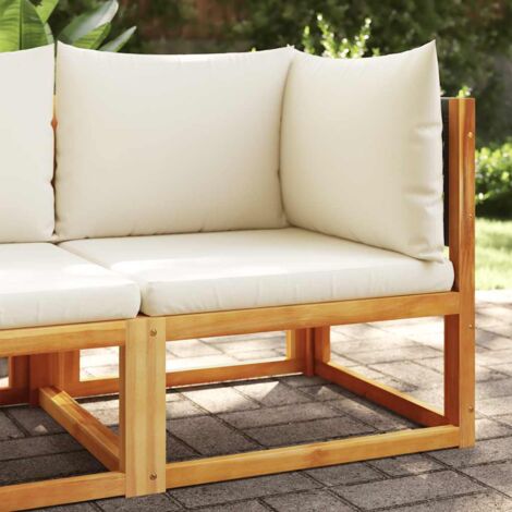 vidaXL Garden Sofa Corner with Cushions Wood Acacia&Rattan