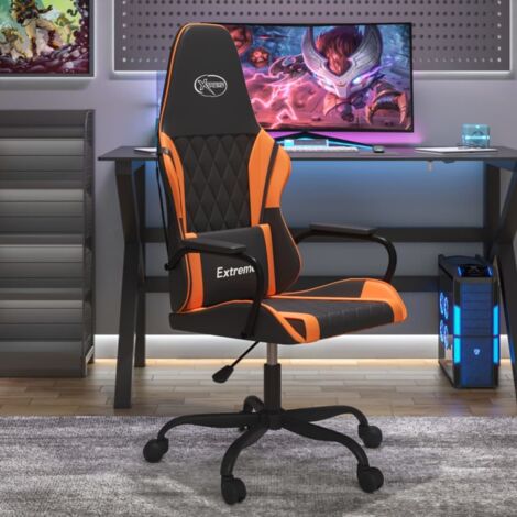 vidaXL Gamingstuhl Schwarz und Orange Kunstleder