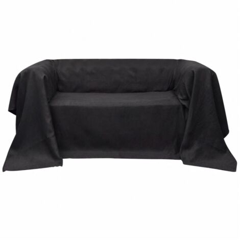 vidaXL Sofahusse aus Microsuede Anthrazit 210x280 cm