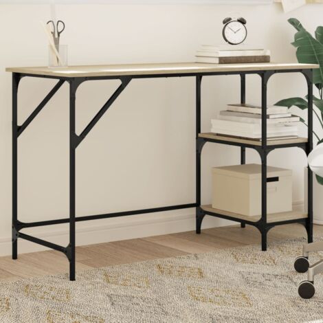 vidaXL Desk Sonoma Oak 120x50x75 cm Metal and Engineered Wood (1/5)