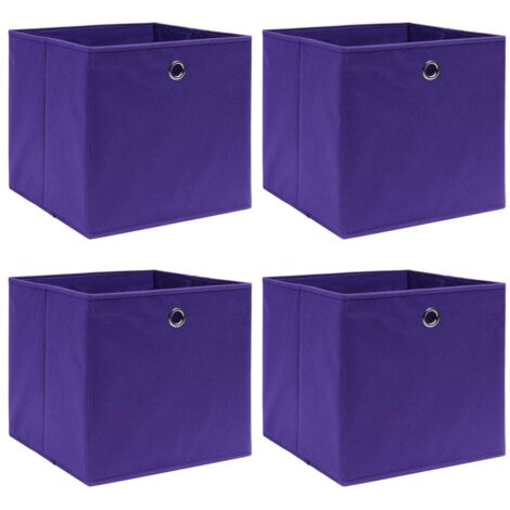 4er Set Aufbewahrungsboxen Lila 32x32x32 cm Stoff