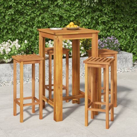 vidaXL Gartenbarset 5-Teilig aus massivem Akazienholz