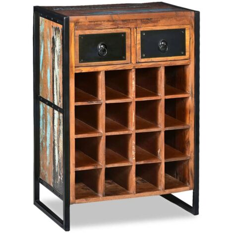 Flaschenregal für 16 Flaschen aus recyceltem Massivholz