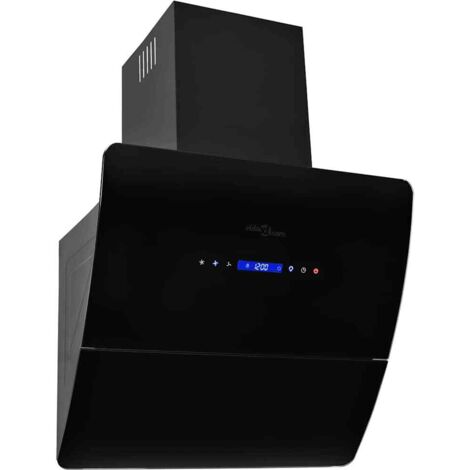 vidaXL Wandhaube Edelstahl 756 m³/h 60 cm Schwarz